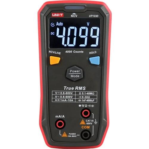 UNI-T UT123 Household Pocket Digital Multimeter NCV AC/DC Voltage Measurement EBTN Display ℃/℉ Switch Measurement