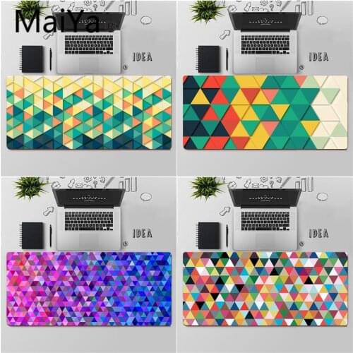 Maiya Top Quality Geometric triangle pattern Locking Edge Mouse Pad Game Free Shipping Large Mouse Pad Keyboards Mat