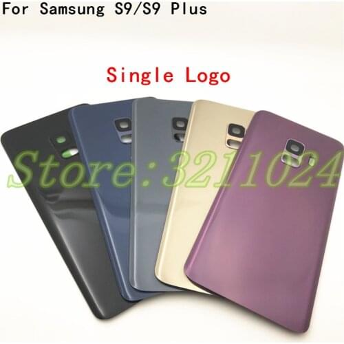 Back Battery Cover For Samsung Galaxy S9 G960 SM-G960F S9 Plus s9+ G965 SM-G965F Back Rear Glass Case With Camera Lens+Adhesive
