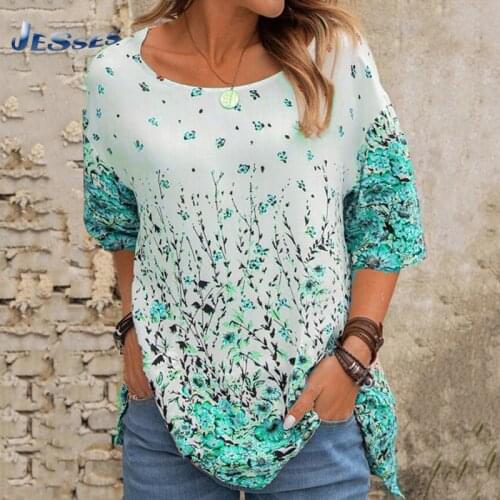 Female Oversized Short Sleeves T-Shirt Summer Casual Fashion Flower Print Tee O-Neck Tops High Street Plus Size Lady T-Shirt 3XL
