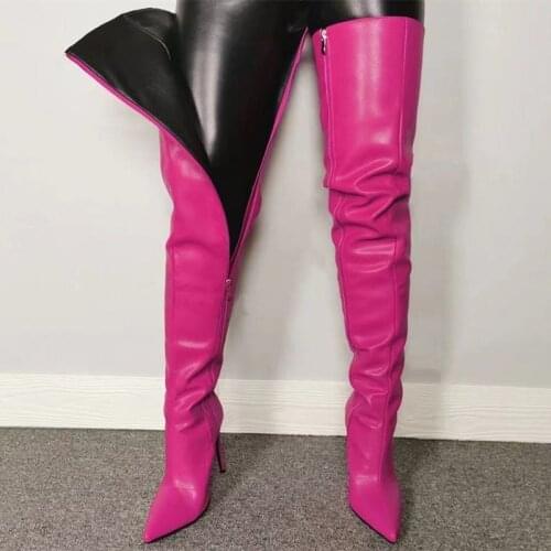 Customized Big Size Fit All Sizes Stretch Fabric Cow Pattern Fashion Women Thigh High Boots Over Knee High Wholesale Shoes