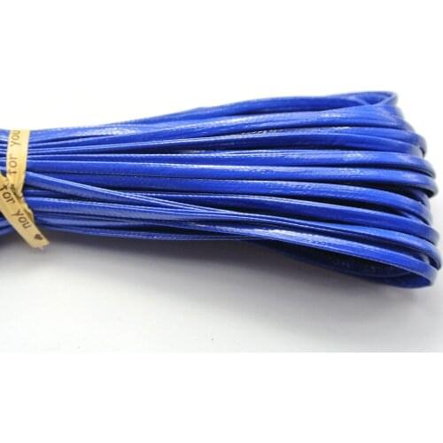 10 Meter Royal Blue Flat Soft Synthetic Leather Jewelry Cord Lace String 3X1mm