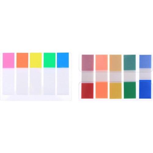 100pcs Transparent Color Index Tabs Sticky Note Instructions Post Label Office Page Mark Stickers Papelaria Supplies