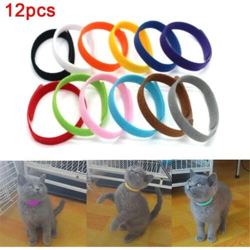 Fashion 12Pcs Pet Dog Puppy Adjustable Name ID Collar Soft Anti-lost Necklace Neck Strap Supplies