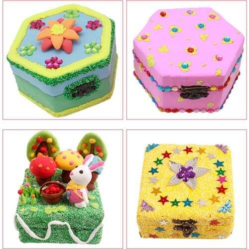 2pcs Vintage Wood Jewelry Case Storage Box Wooden Handmade Organizer Box