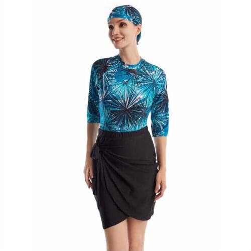 3PC musluman mayo short modest les maillot de bain pour femmes en hijab burkini swimming swimwear women islamick with skirt 3XL