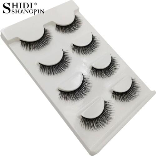 SHIDISHANGPIN 4 Pairs Mink eyelashes Long Lashes Makeup Cilios Eyelashes Natural Maquillajes 3d Mink Hair Lashes False Eyelashes