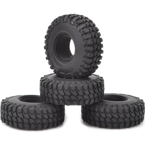 4PCS 1.0" All Terrain Soft Rubber Wheel Tires for 1/24 RC Crawler Car Axial SCX24 90081 AXI00001