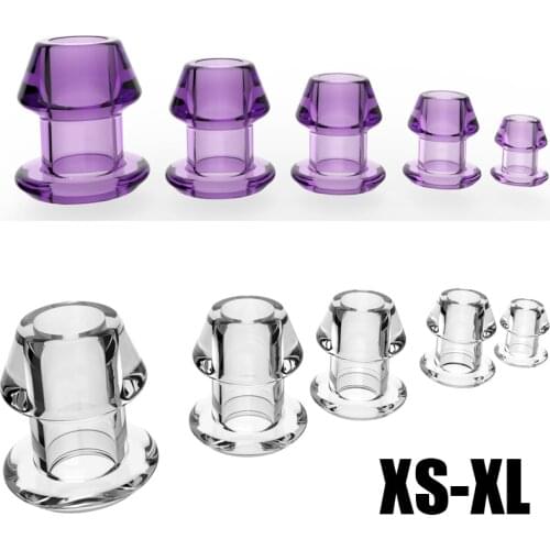 5 Size Anal Plug TPR Hollow Prostate Massage Vaginal Dilator Anus Speculum Large Butt Plug No Vibrator Treatment Massager