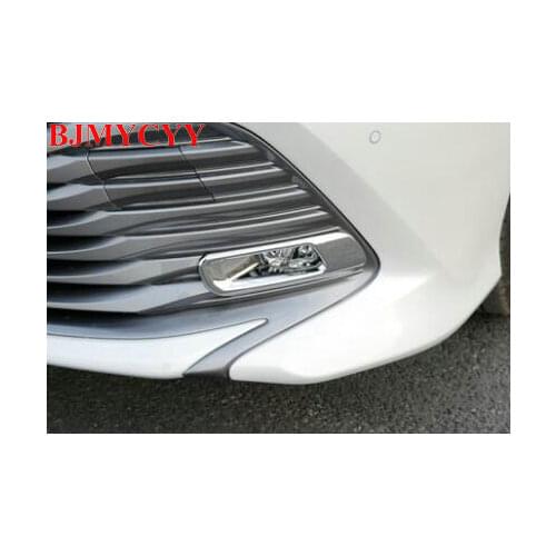 BJMYCYY 2PCS/SET Front fog lamp ABS decoration frame for Toyota Camry 2018 auto accessories car styling
