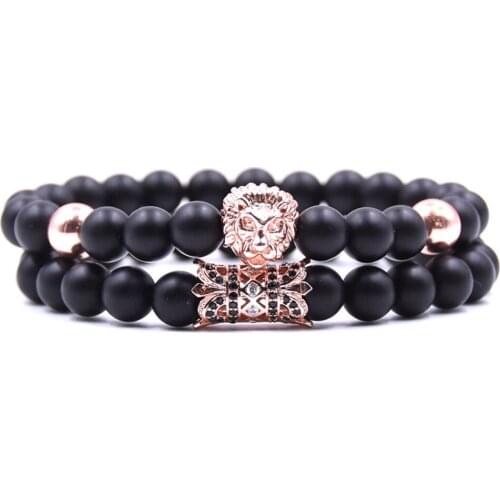 Lion Stone Bracelet Beads Bracelets For Women Pulseira Masculina Men Jewelry Feminina Bileklik Elastic Braclet Mens 2018