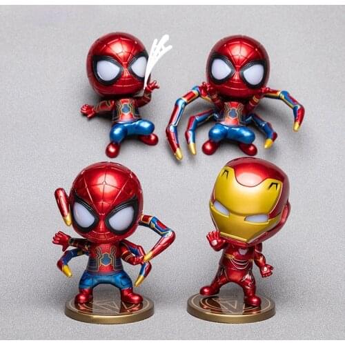 Disney Marvel Spider-Man luminous ornaments with lights Iron Man Alliance hand-made ornaments with magnets doll birthday gifts