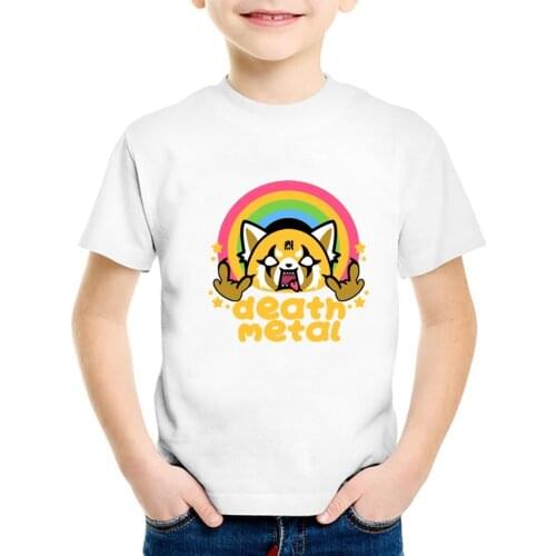 Children T-shirt unisex summer tanuki pattern street rock O-Neck short-sleeved boy T-shirt girl shirt kids clothes baby T-shirt