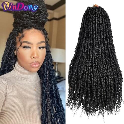 DinDong Passion Twist Hair Passion 18inch Spring Twists Synthetic Crotchet Hair Extension Ombre Braids 24strands/pack Fluffy Br