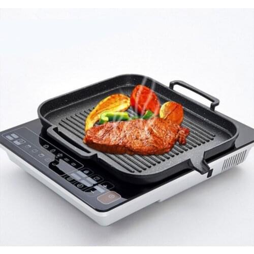 Induction Cooker Baking Tray Square Barbecue Tray Teppanyaki Smokeless Non-Stick Barbecue Pot Barbecue Supplies
