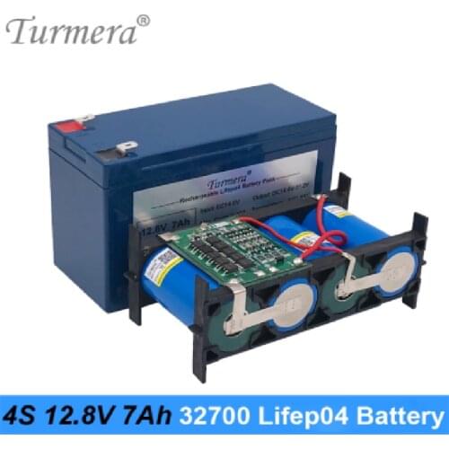 Lifepo4 Battery Pack 32700 4S1P 12.8V 7Ah with 4S 40A Balanced BMS for Electric Boat and Uninterrupted Power Supply 12V Turmera