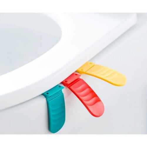 Cute Portable Foldable Small Toilet Seat Cover Lifter Sanitary Closestool Seat Cover Lift Handle for Travel Home Bathroom Device