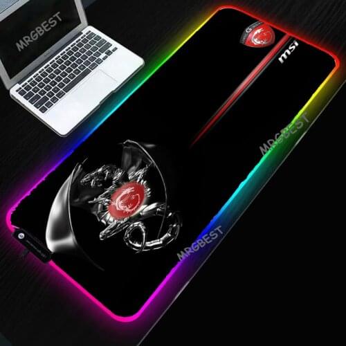 MRGBEST RGB Mouse Pad High Quality MSI Dragon Logo HD Printed Game Mousepad Free Shipping Large Colorful Durable Table Mat