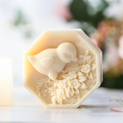 Mushroom Picking Bunny shape Cute Chick Pattern DIY Handmade Soap Silicone Mold for Soap Making DIY Easter Gifts Party Favors