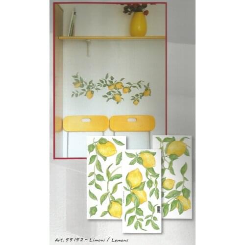 24 packs/box PVC LEMON floral sticker - DIY wall plate kitchen door cup vase tile accessory functional toy hobby living room