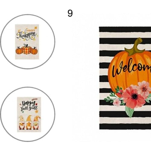 Anti Fade Useful Attractive Double-sided Halloween Banner Flax Garden Flag Practical for Daily Use