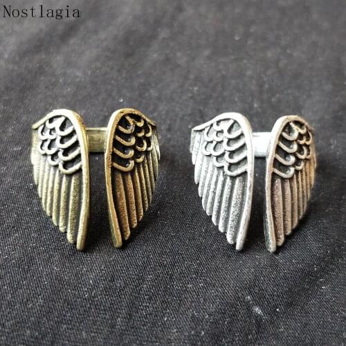 Nostalgia Dainty Angel Wings Ring Gothic Punk Wicca Jwelry For Women Witchcraft Gifts For Men Anelli Donna