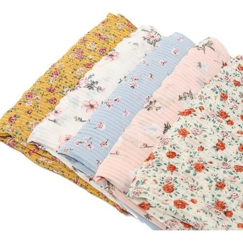 2020 New Arrival Pleated Floral Chiffon Scarf Shawls Big Size Crinkle Flower Hijabs Fashion Muslim Head Wraps Muffler1PC Retail