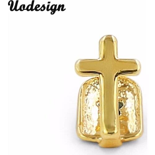 Single Cross Teeth Single Canine One Tooth Caps Hip Hop Hollow Top Fangs Grills Halloween Party Body Jewelry
