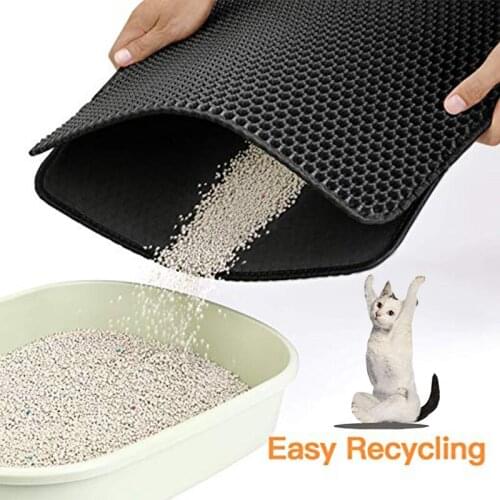 Pet Cat Litter Trapper Mats EVA Double-Layer Cats Mat Waterproof Bottom Non-slip Cat Mat Clean Pad Layer Pet Litter Catcher Mat