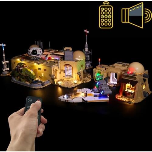 Remote Control LED Lighting Kit with Music for Mos Eisley Bistro 75290 (LED Only, No Kit)-Light Sound Version (Customized Music)