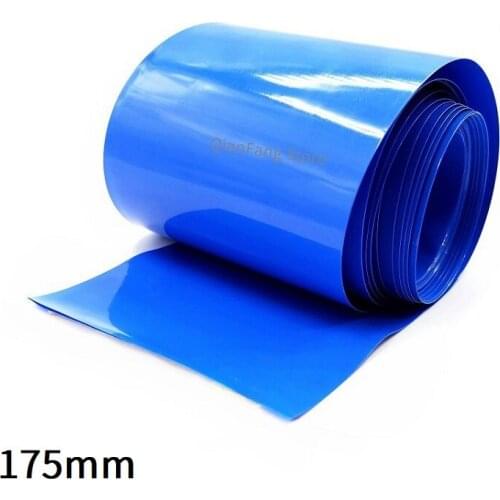 PVC Heat Shrink Tube 175mm Width Blue Shrinkable Cable Sleeve Sheath Pack Protect Film Wrap for 18650 Lithium Battery Film Wrap