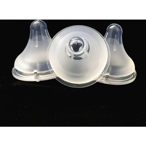 Silicone Gel Milk Feeding Bottle Pacifier Thick Matte Baby Infant Teether Care Teat Breast Nipple Circular Crossing Hole