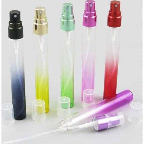 10 x 10ml Travel Bottle Glass Perfume Bottle Gradient Color With Spray Aluminum Cap Empty Spray Bottle Glass Atomizer Parfum