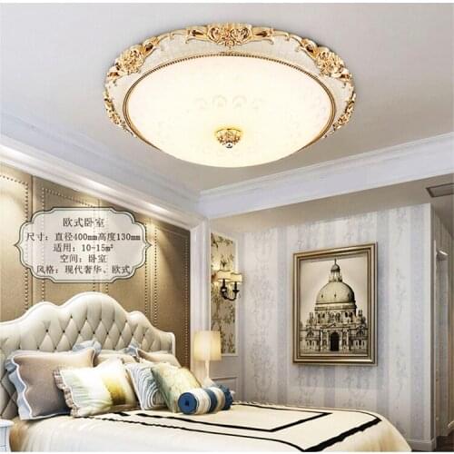 Glass ceiling lamp living Simple Round LED Ceiling Lights bedroom living room modern crystal room lighting Ceiling lamp ZA