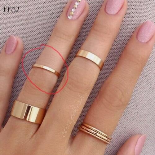 Super thin gold band ring for women stainless steel dainty knuckle pinky stackable ring minimalism fashion 2mm 1mm