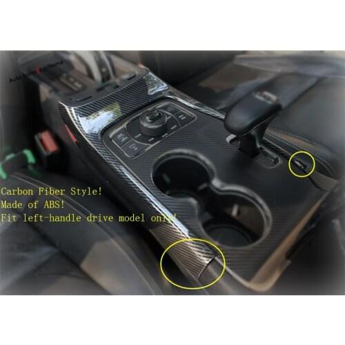 Yimaautotrims Matte / Carbon Fiber Look Interior For Jeep Grand Cherokee 2014 - 2019 Stalls Gearbox Shift Panel Frame Cover Trim