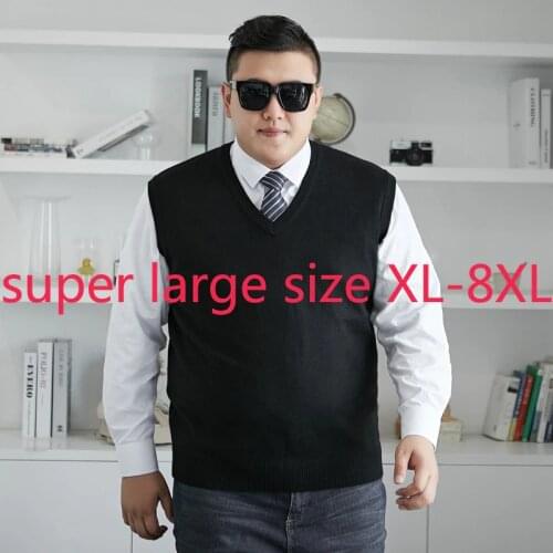 New Arrival Fashion Super Large Men Loose Elastic Waistcoat Casual V-neck Computer Knitted Vest, Sleeveless Plus Size XL-7XL 8XL