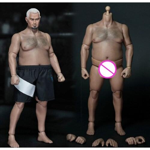 1/6 Scale AT018/AT021 Male Boy Resistant Fat man Body Plastic Chest Muscle Fat Meat Model For 12" Action Figure coach Toys Model