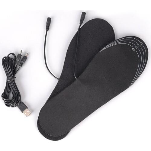 1Pair Rechargeable Electric Battery Warmer Shoes Heater Winter Keep Warm Electrically Thermal Insole USB Heated Insoles