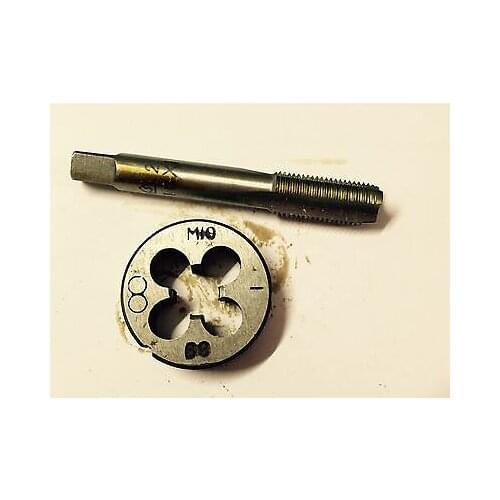 1pc HSS Machine M10 X 1mm Plug Tap and 1pc M10 X 1mm Die Threading Tool