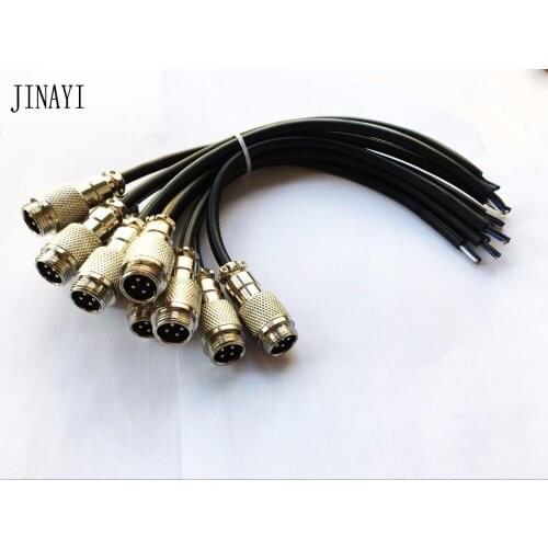 10pcs 12mm GX12 Male Single-end Air Plug Aviation Socket Connector Plug Cable 20cm 2P 3P 4P 5P 6P 6 Pin