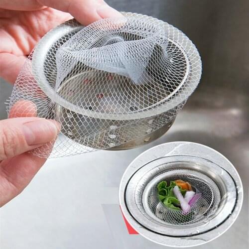 100pcs Kitchen Sink Filter Screen Trash Bag Sink Drain Screen Bathroom Sewer Drain Anti-Blocking Floor Drain