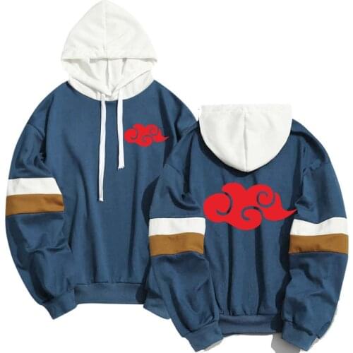 2021Spring Summer Akatsuki Nuage Men Women Hoodies Sweatshirt Japanese Anime Streetwear Patchwork Harajuku Hoody Clothes