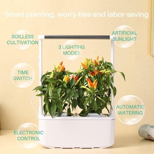3 Plant Pots Indoor Hydroponics Growing System Herb Garden Starter Kit With Led Grow Light Smart Garden Planter For Home Kitchen