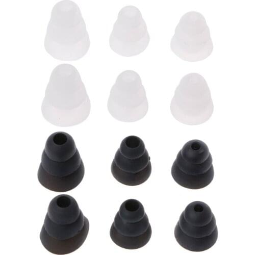 3 Pairs Soft S/M/L Three-Layer Silicone Replacement Ear Tips Earbuds For In-Ear Earphone