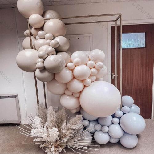 91pcs Doubled Nude Macaron Blue Balloon Garland Arch DIY Baby Shower Decoration Doubled Apricot Ballon Wedding Party Decor