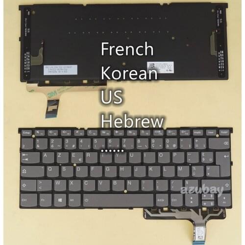 US Hebrew Korean French Keyboard For Lenovo SN20T10957 SN20T10904 SN20T10933 SN20T10967 PP2SXB -FR/ -KO/ -HB/ -US Backlit