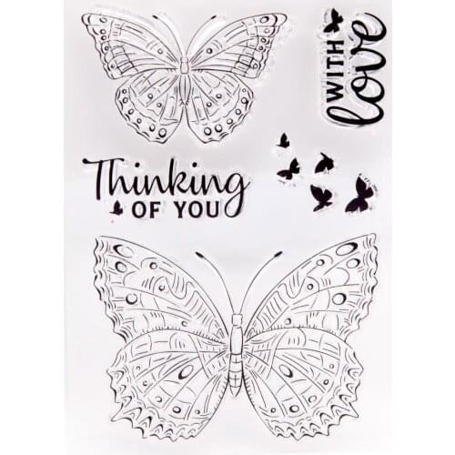 Butterfly Clear Stamps Transparent Silicone Stamp for DIY Scrapbooking Paper Card Craft Tools
