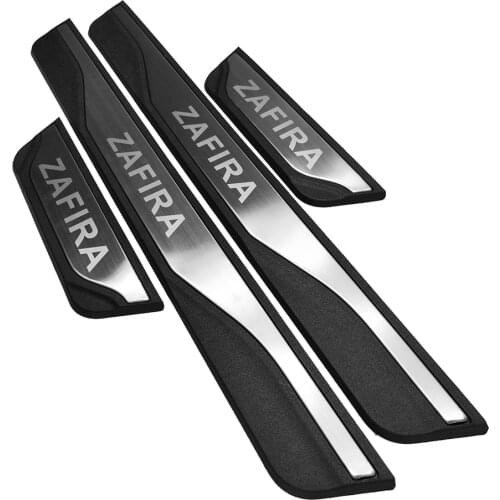 For Auto Accessories Opel Zafira Stainless Steel Door Sill Strip Trim Scuff Plates Guards Protector Car Styling Stickers 4pcs