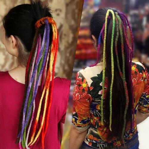 Caribbean Dreadlock Pirate Wig Handmade Pure Wool Dreadlocks Hair Band DIY Fancy Dress Costume Accessory